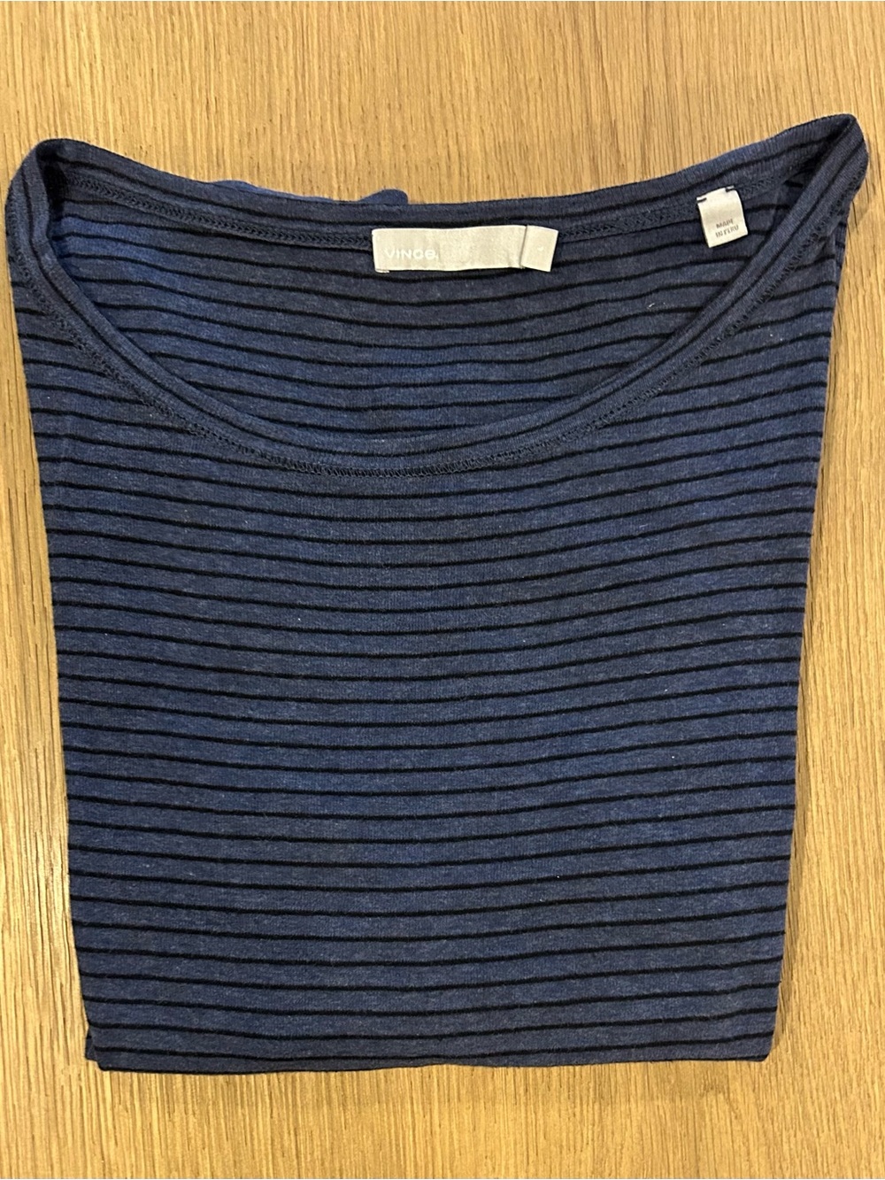 Vince Pima Cotton Striped Long Sleeve Top